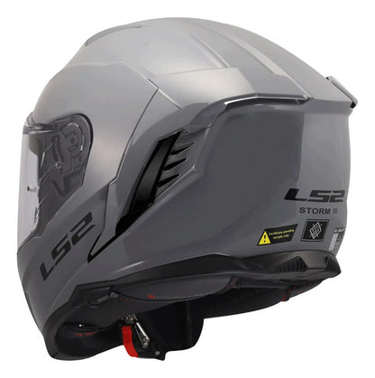 Capacete LS2 FF818 Storm III Solid com Óculos Solar Interno Cinza Brilhante Tamanho 62/XL