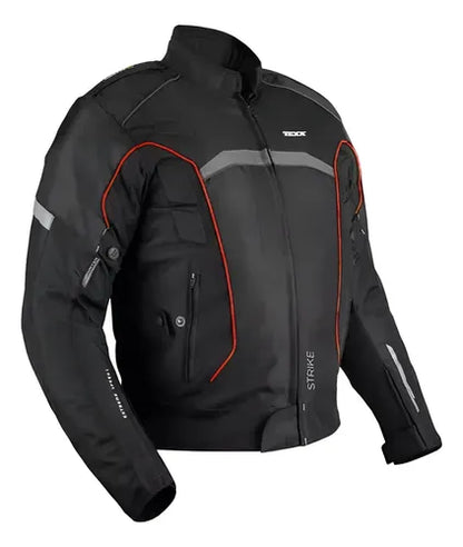 Jaqueta Texx New Strike V2 Impermeável com Proteção Masculina Preto Vermelho Tamanho 3XL