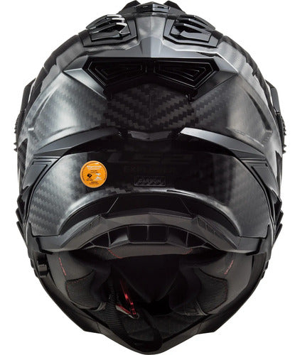 Capacete Off-Road LS2 MX701 Explorer C Solid com Óculos Solar Interno Preto Brilhante