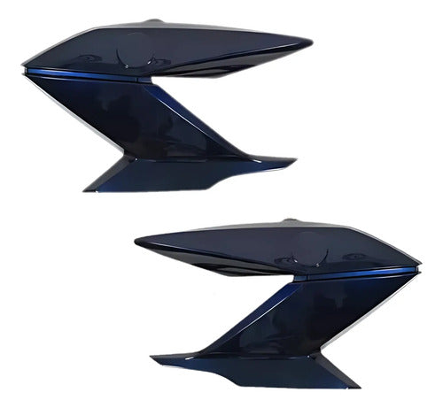 Par de Guias de Ar Abas do Tanque Paramotos Yamaha Fazer 150 2020 a 2021 Azul Metálico