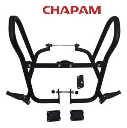 Protetor de Motor com Pedaleira Chapam Yamaha Crosser 150 2025 em diante Preto Fosco