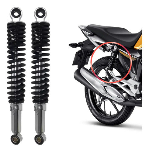 Par de Amortecedores Traseiros com Regulagem Smartfox Honda Cg 150 160 Titan Fan Start Cromado
