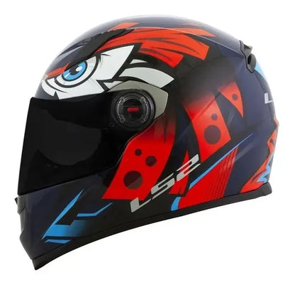 Capacete LS2 FF358 Tribal Laranja Azul Brilhante Tamanho 54/XS