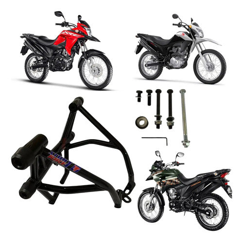 Protetor de Motor Stunt Race Street Cage Honda Bros 160 Xre 190 Preto Brilhante