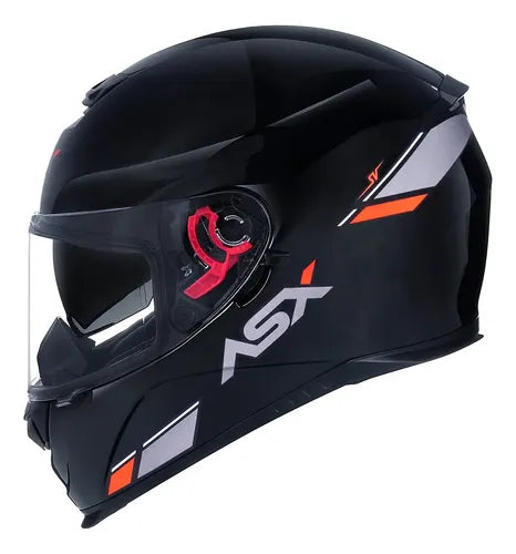 Capacete ASX Eagle SV Solid com Óculos Solar Interno Preto Grafite Vermelho Brilhante