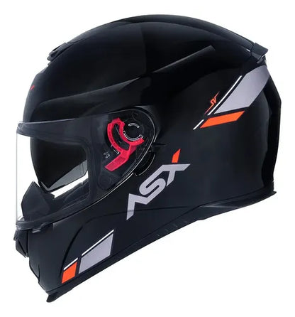 Capacete ASX Eagle SV Solid com Óculos Solar Interno Preto Grafite Vermelho Brilhante