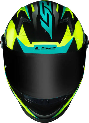 Capacete LS2 FF358 Draze Preto Amarelo Verde Brilhante Tamanho 54/XS