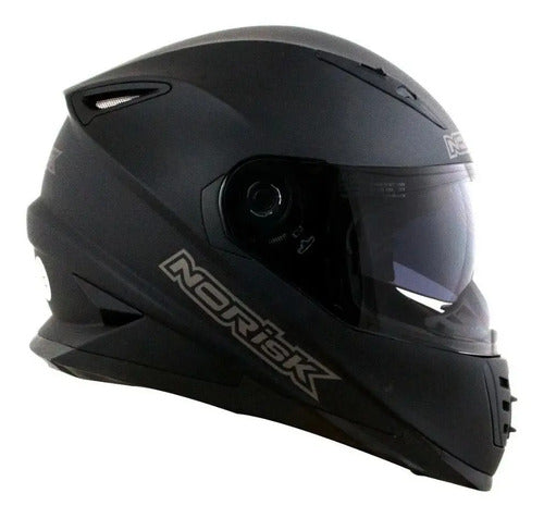 Capacete Norisk FF302 Solid com Óculos Solar Interno Preto Fosco