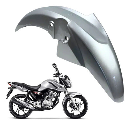 Paralama Dianteiro sem Suporte Paramotos Honda Cg 160 Fan 2022 a 2024 Prata