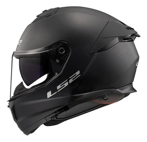 Capacete LS2 FF808 Stream II Solid com Óculos Solar Interno Preto Fosco