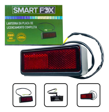 Luz de Placa com Refletor e Chicote Smartfox Honda Cg 125 150 160 Titan Fan
