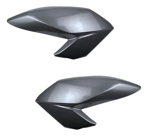 Par de Abas do Tanque Paramotos Honda Cg 160 Fan Start 2016 a 2021 Prata Metálico