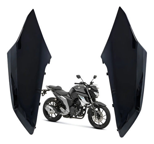 Par de Guias de Ar Abas do Tanque Superiores Paramotos Yamaha Fazer Fz25 250 Preto