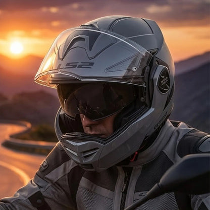Capacete Escamoteável LS2 FF901 Advant X Solid Cinza Brilhante