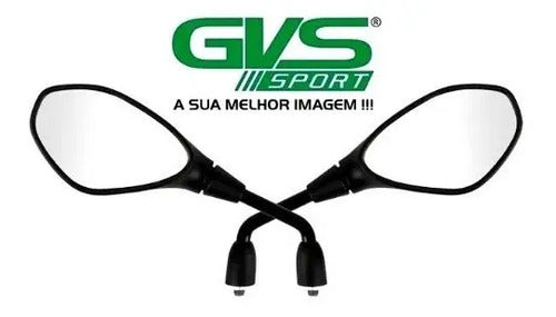 Par de Retrovisores GVS Honda Cg Bros 160 Titan Fan Start Xre 300 Cb 600f Hornet Lente Prata