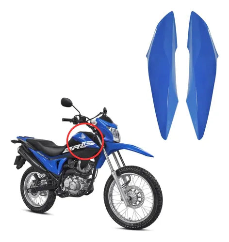 Par de Aletas Abas do Tanque Paramotos Honda Bros 160 2015 a 2021 Azul