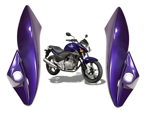 Par de Bananinhas Carenagens Laterais do Farol Paramotos Honda Cb 300r 2009 a 2015 Roxo
