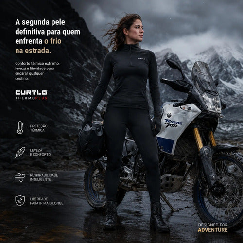 Calça Térmica Segunda Pele Curtlo Thermoplus Feminina Preto