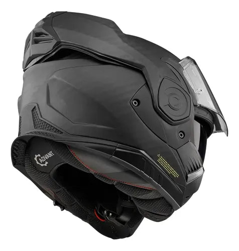 Capacete Escamoteável LS2 FF901 Advant X Carbon Solid com Óculos Solar Preto Fosco