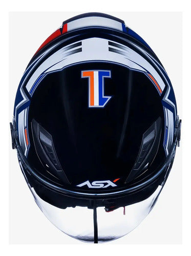 Capacete Aberto ASX City Air Pilot Preto Branco Vermelho Brilhante