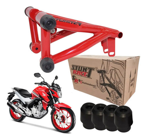 Protetor de Motor Stunt Race Cage Honda Cb 250f Twister 2016 em diante Vermelho