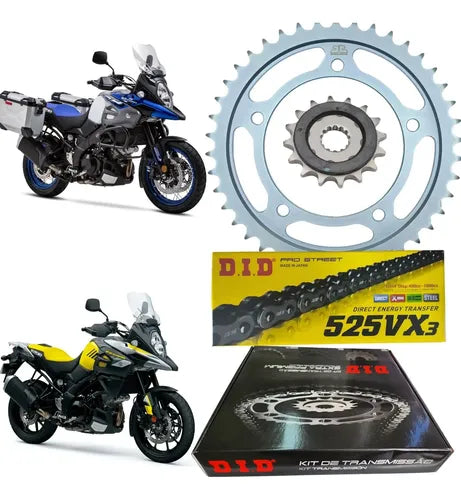 Kit Relação DID Premium com Retentor Suzuki V-Strom 1000 2014 em diante 525VX3 120L 42/17T