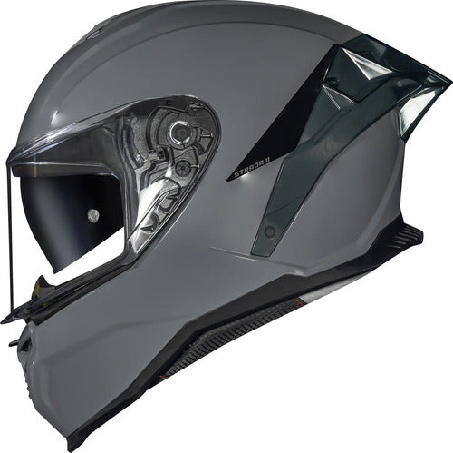 Capacete Norisk Strada II Solid com Óculos Solar Interno e Spoiler Cinza