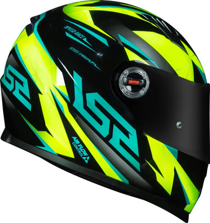 Capacete LS2 FF358 Draze Preto Amarelo Verde Brilhante Tamanho 54/XS