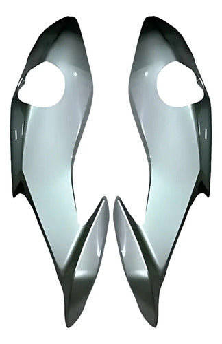 Par de Carenagens Laterais do Farol Paramotos Honda Cg 160 Fan Start 2022 Prata Ibiúna