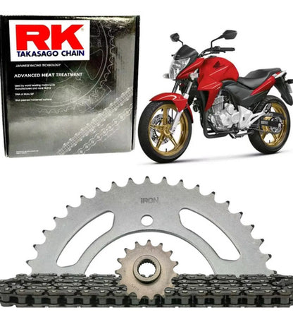Kit Relação RK com Retentor Honda Cb 300r 2009 a 2015 520 110L 37/13T