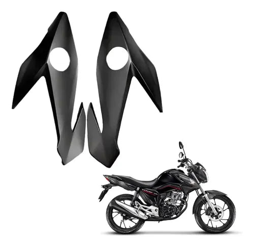 Par de Carenagens Laterais do Farol Paramotos Honda Cg 160 Titan Fan 2024 Preto Fosco