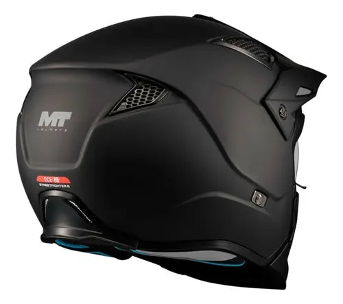 Capacete MT Helmets Streetfighter SV S Pure com Óculos Solar Interno Preto Fosco