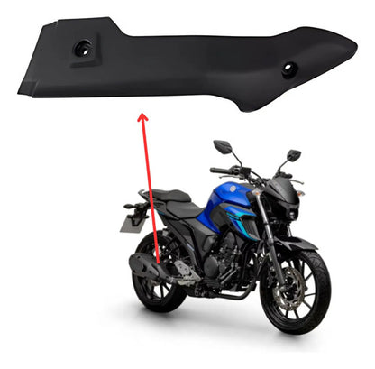Carenagem do Protetor do Escapamento Paramotos Yamaha Fazer Fz25 250 2018 a 2025 Preto Fosco