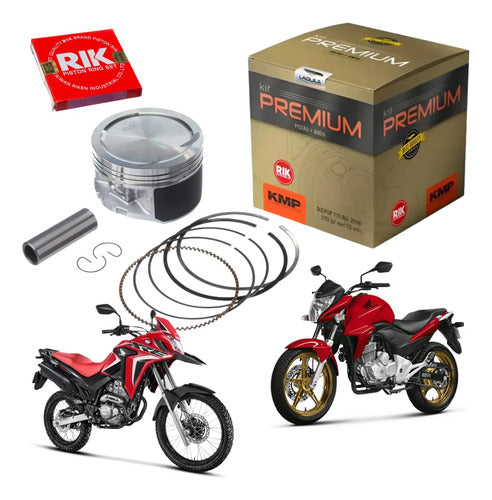 Kit Pistão com Anéis KMP Premium Honda Xre 300 2009 a 2023 Cb 300r 2009 a 2015 0,75 mm