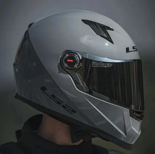 Capacete LS2 FF358 Solid Cinza Brilhante Tamanho 56/S