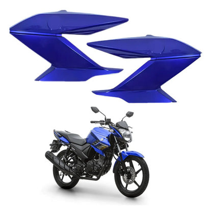 Par de Guias de Ar Abas do Tanque Paramotos Yamaha Fazer 150 2016 a 2023 Azul Metálico