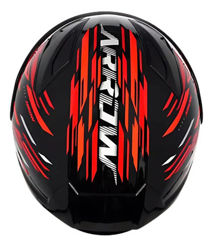 Capacete ASX City Arrow Preto Vermelho Branco Brilhante