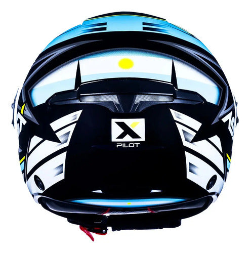 Capacete Aberto ASX City Air Pilot Preto Azul Amarelo Brilhante