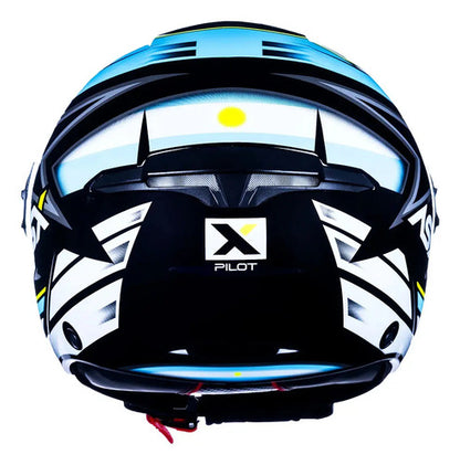 Capacete Aberto ASX City Air Pilot Preto Azul Amarelo Brilhante