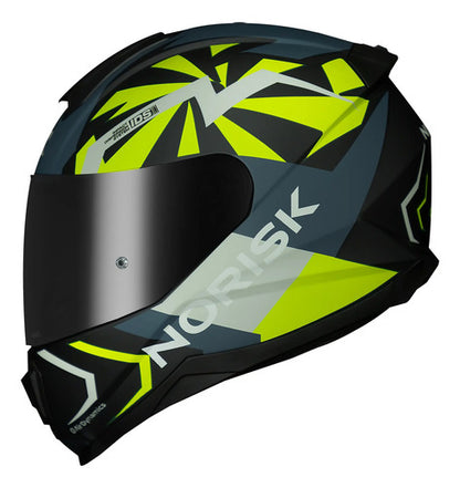 Capacete Norisk Razor Godspeed Azul Verde Fosco