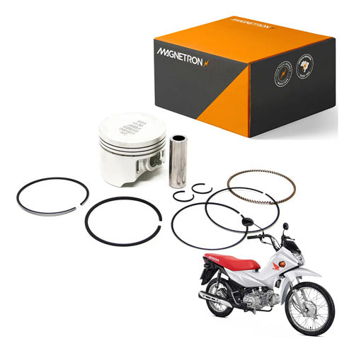 Kit Pistão com Anéis Magnetron Honda Biz 110i Pop 110i 2016 a 2023 0,50 mm