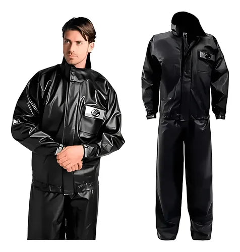 Capa de Chuva Conjunto Alba Europa PVC Masculina Preto