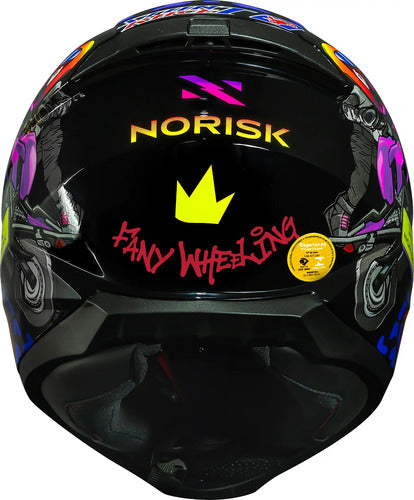 Capacete Norisk Razor Fanny Wheeling com Spoiler Preto Brilhante