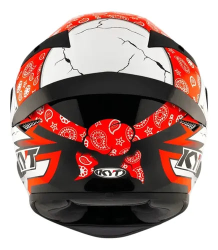 Capacete KYT TT-Course Pirate Preto Branco Vermelho