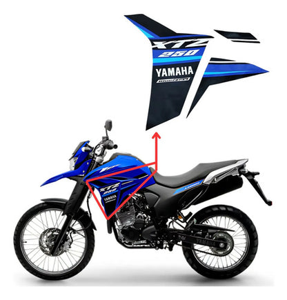 Kit Adesivos da Tomada de Ar Esquerda Yamaha Lander 250 2023 a 2024 Azul