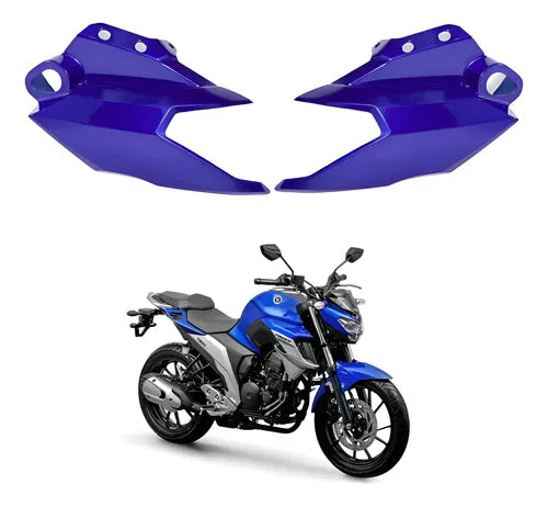 Par de Carenagens Laterais do Farol Paramotos Yamaha Fazer Fz25 250 2018 a 2021 Azul Metálico