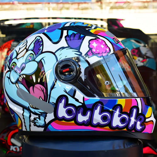 Capacete LS2 FF358 Bubble Branco Rosa Brilhante Tamanho 62/XL