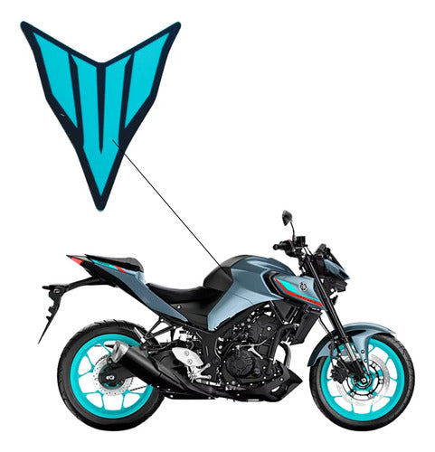 Adesivo Central do Tanque Yamaha Mt-03 2023 a 2024 Ciano
