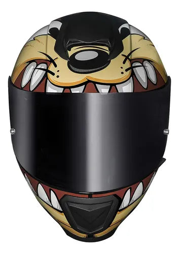 Capacete Norisk Razor Looney Tunes Taz Preto Brilhante