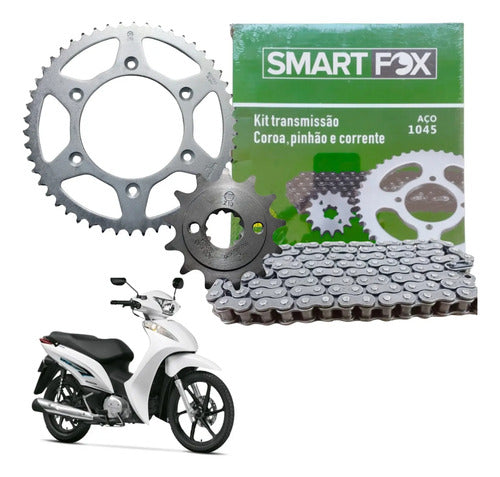 Kit Relação Smartfox sem Retentor Honda Biz 100 2013 a 2015 428H 108L 34/14T